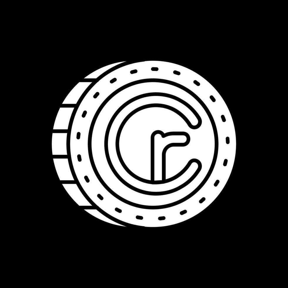 Cruzeiro Glyph Inverted Icon vector