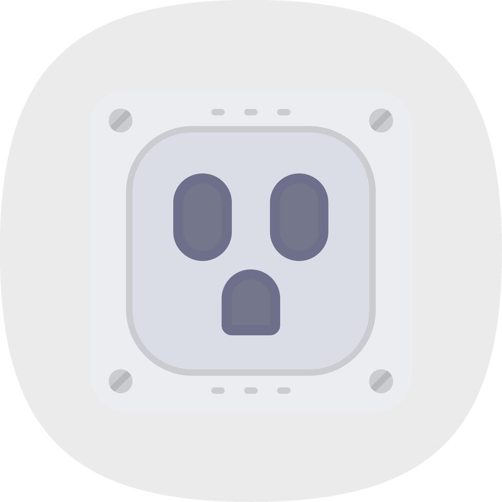 Socket Flat Curve Icon vector