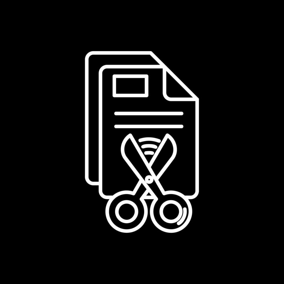 Cut Line Inverted Icon vector
