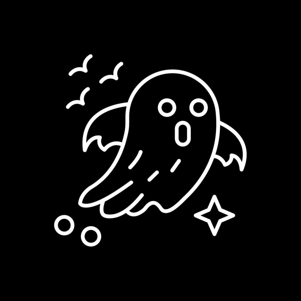 fantasma línea invertido icono vector