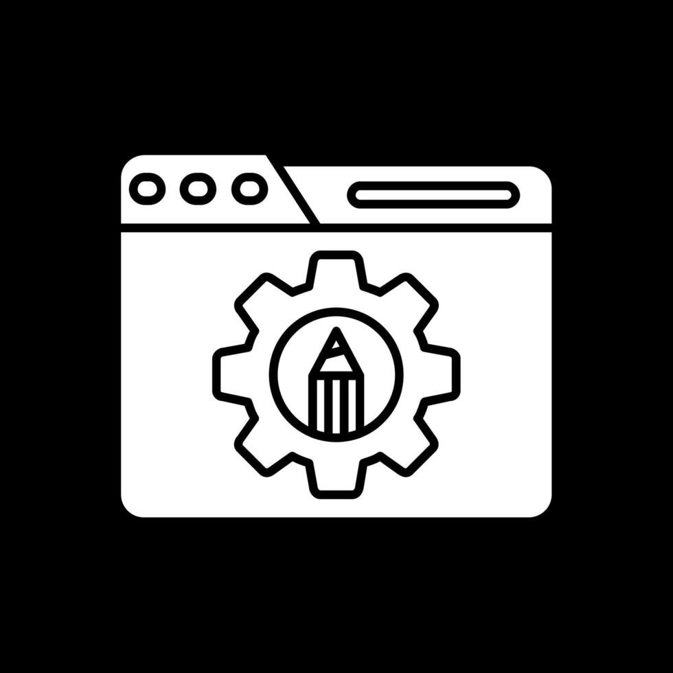 Settings Glyph Inverted Icon vector