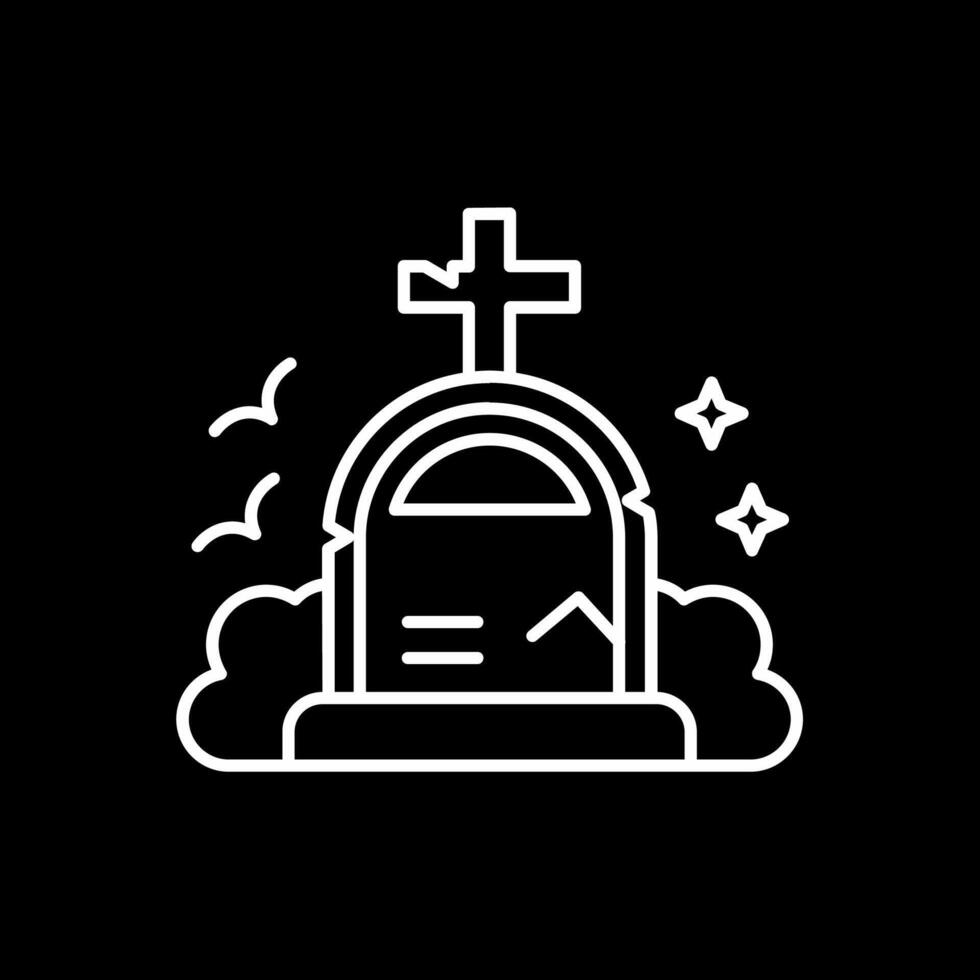 Grave Line Inverted Icon vector