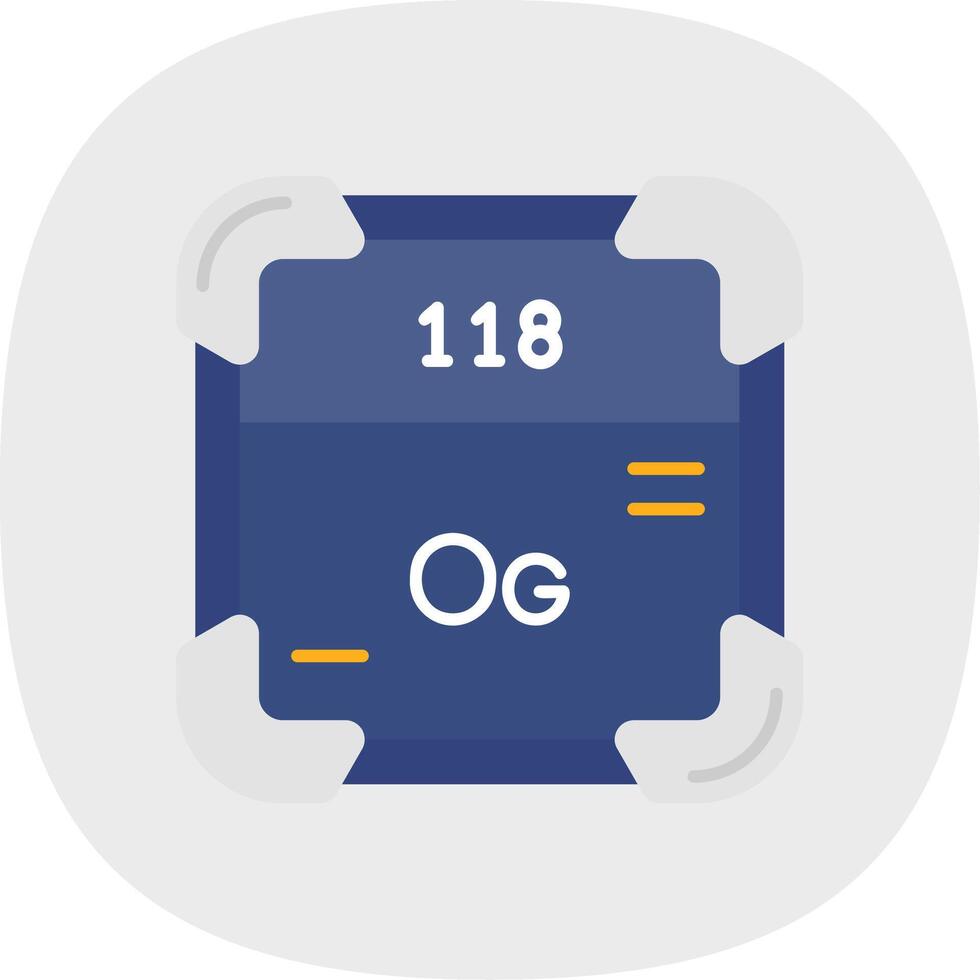 Oganesson Flat Curve Icon vector