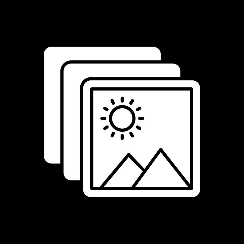 Gallery Glyph Inverted Icon vector