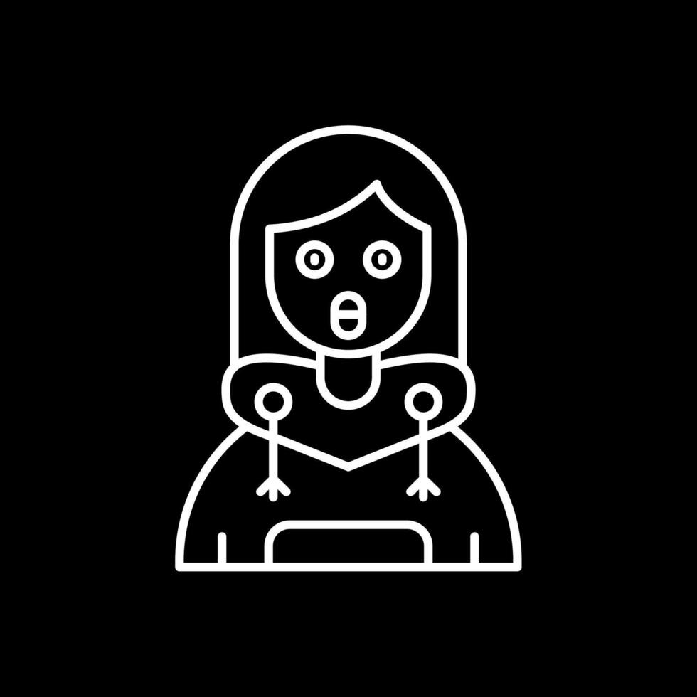 Surprised Line Inverted Icon vector