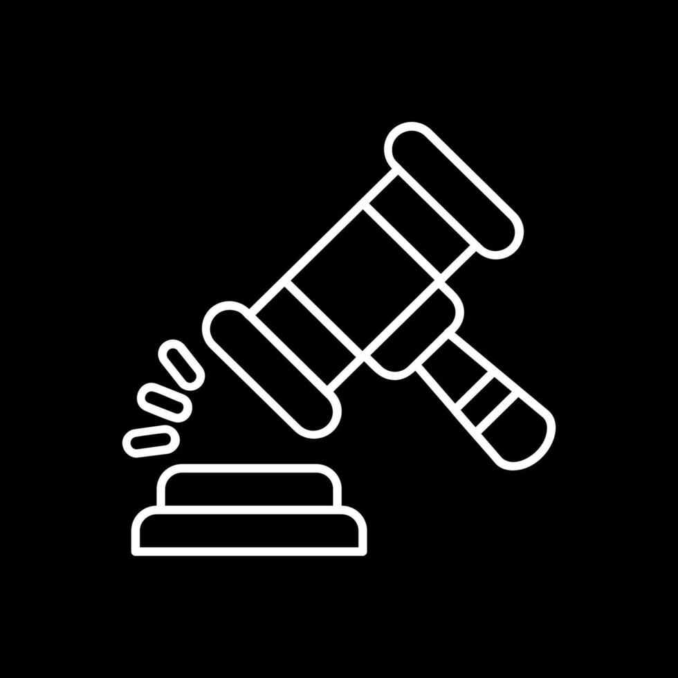 Gavel Line Inverted Icon vector