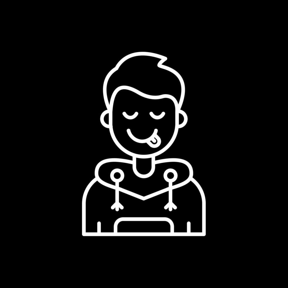 Tongue Line Inverted Icon vector