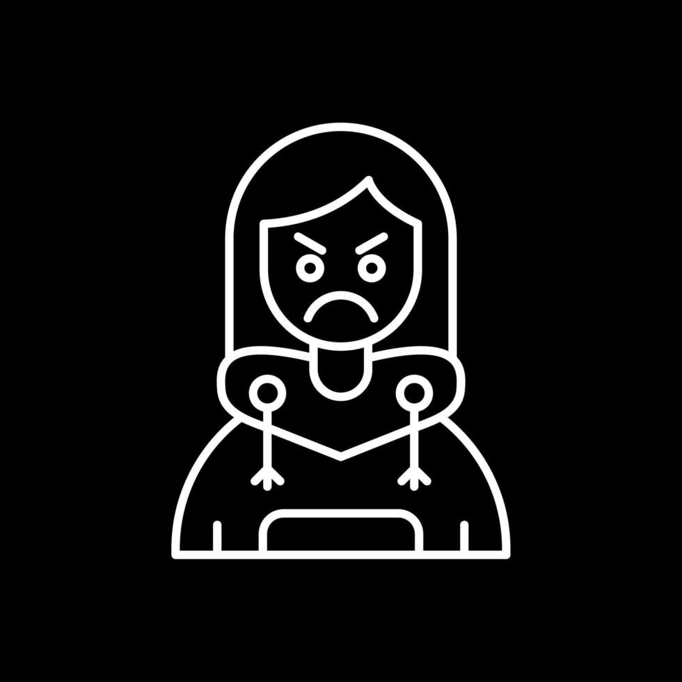 Angry Line Inverted Icon vector