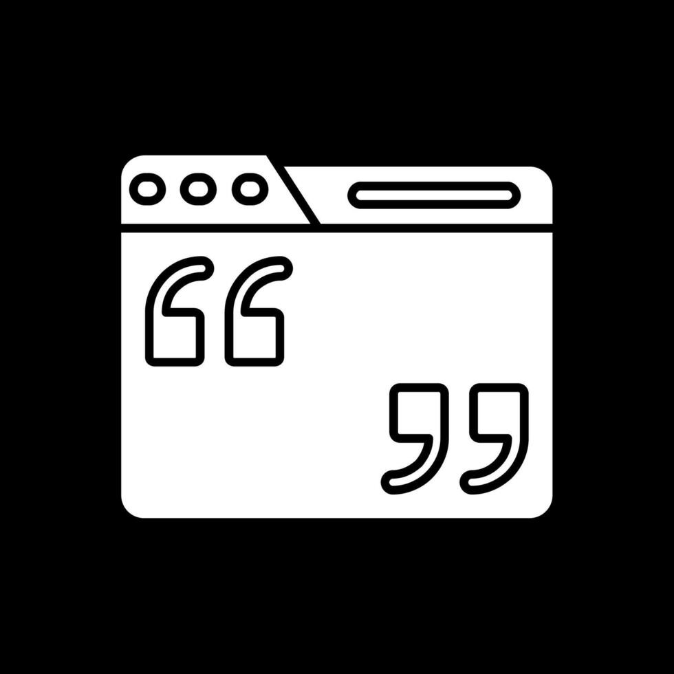 Quote Glyph Inverted Icon vector