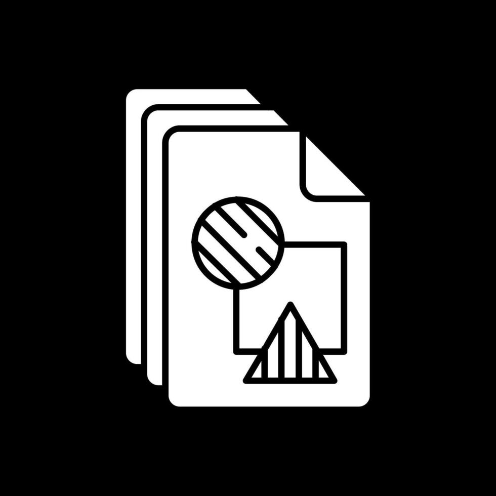 File Glyph Inverted Icon vector