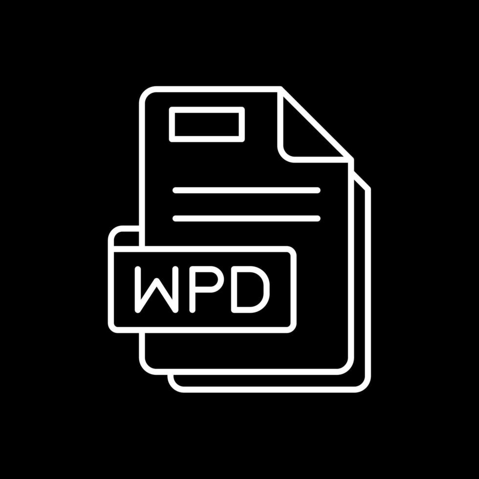 wpd línea invertido icono vector