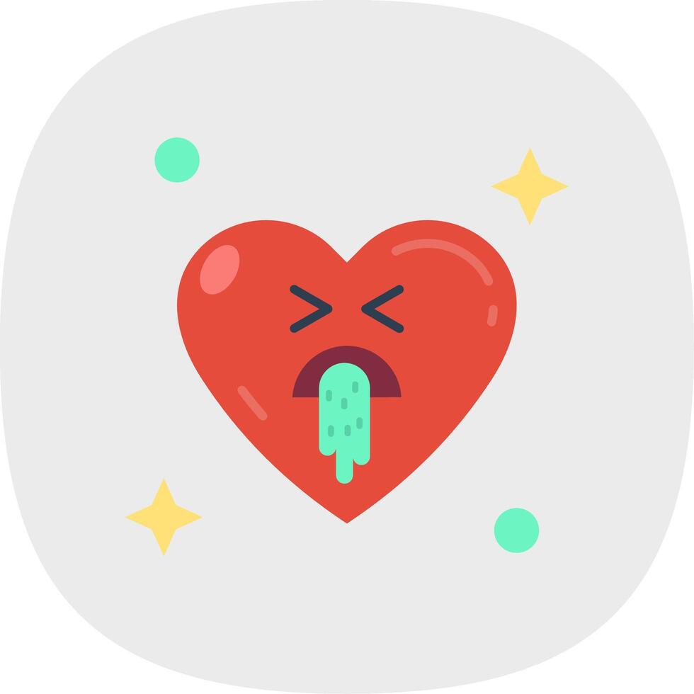 Vomit Flat Curve Icon vector