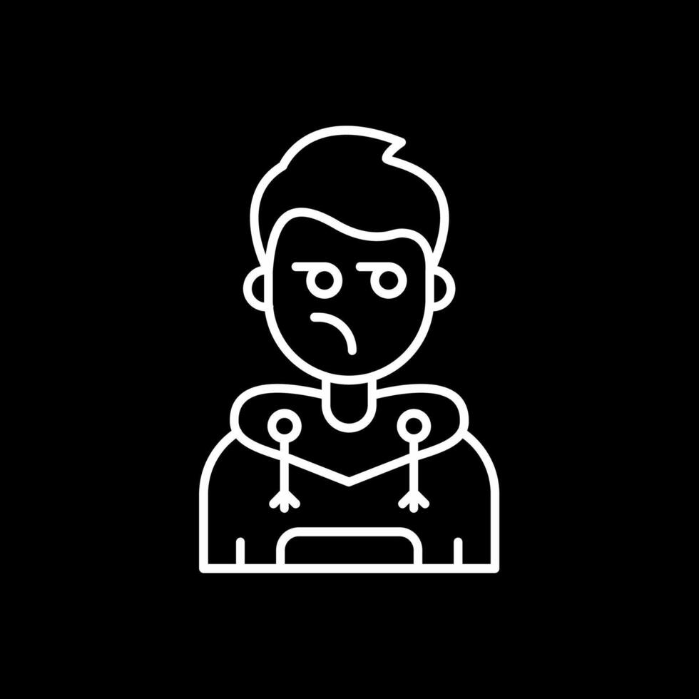 Suspicious Line Inverted Icon vector