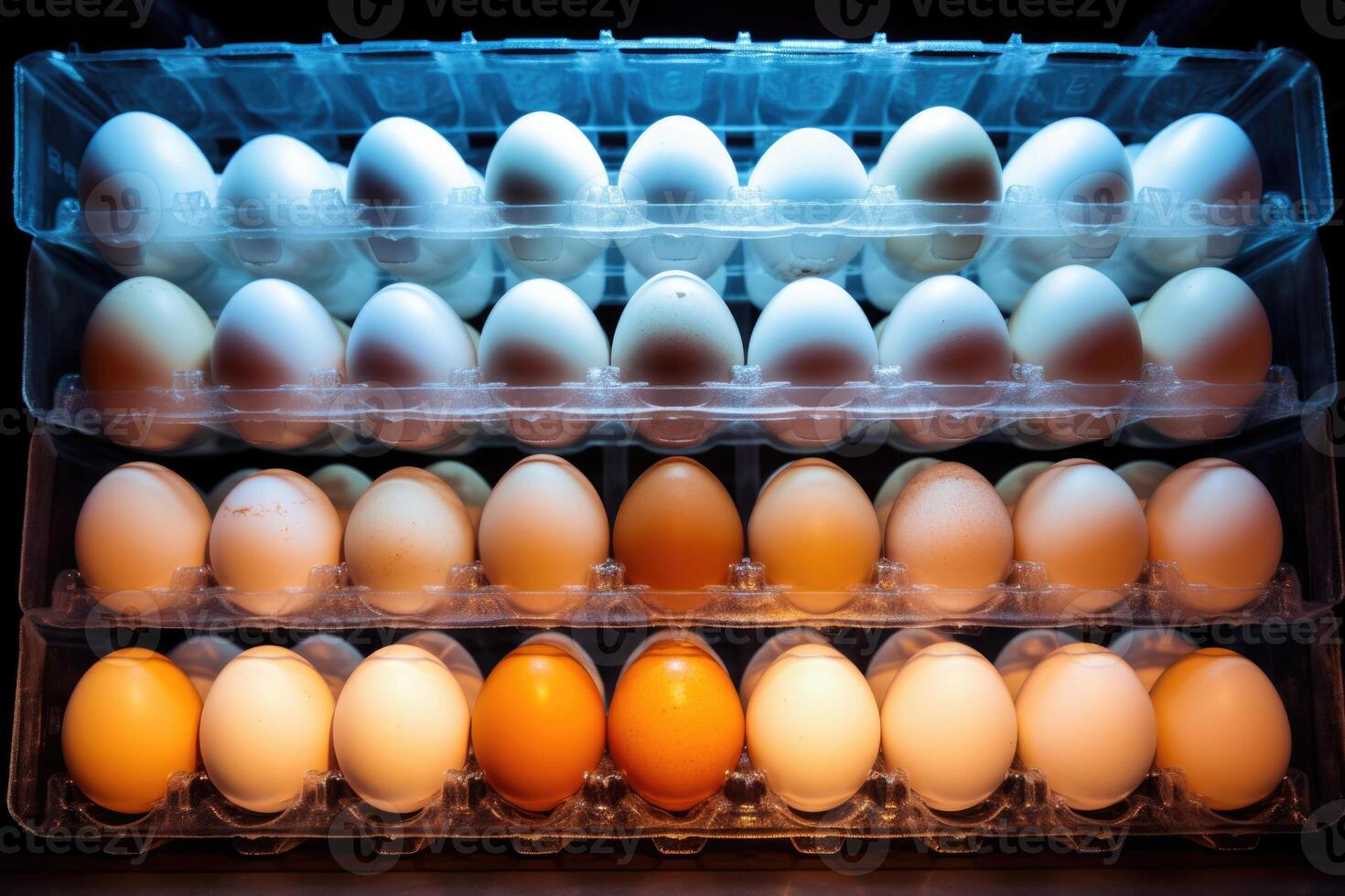 ai generado Preservado pollo granja huevos para venta. foto