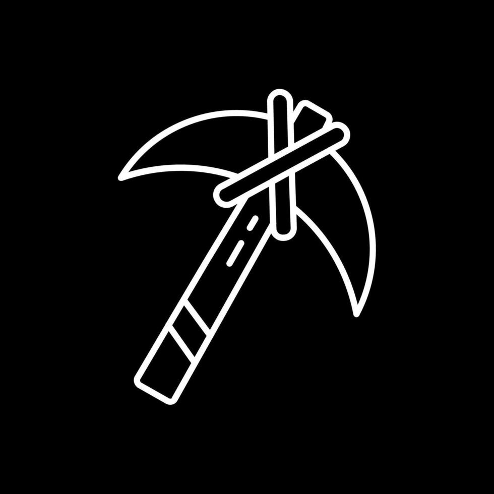 Pickaxe Line Inverted Icon vector
