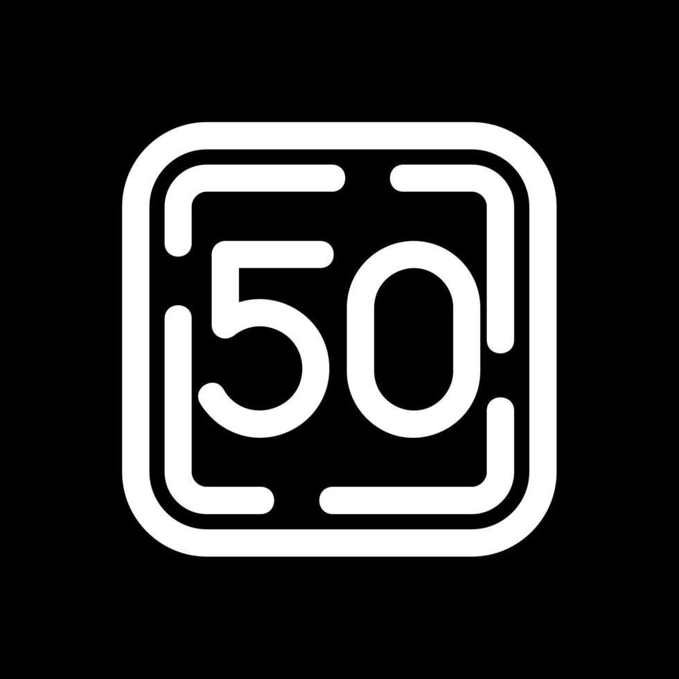 Fifty Line Inverted Icon vector