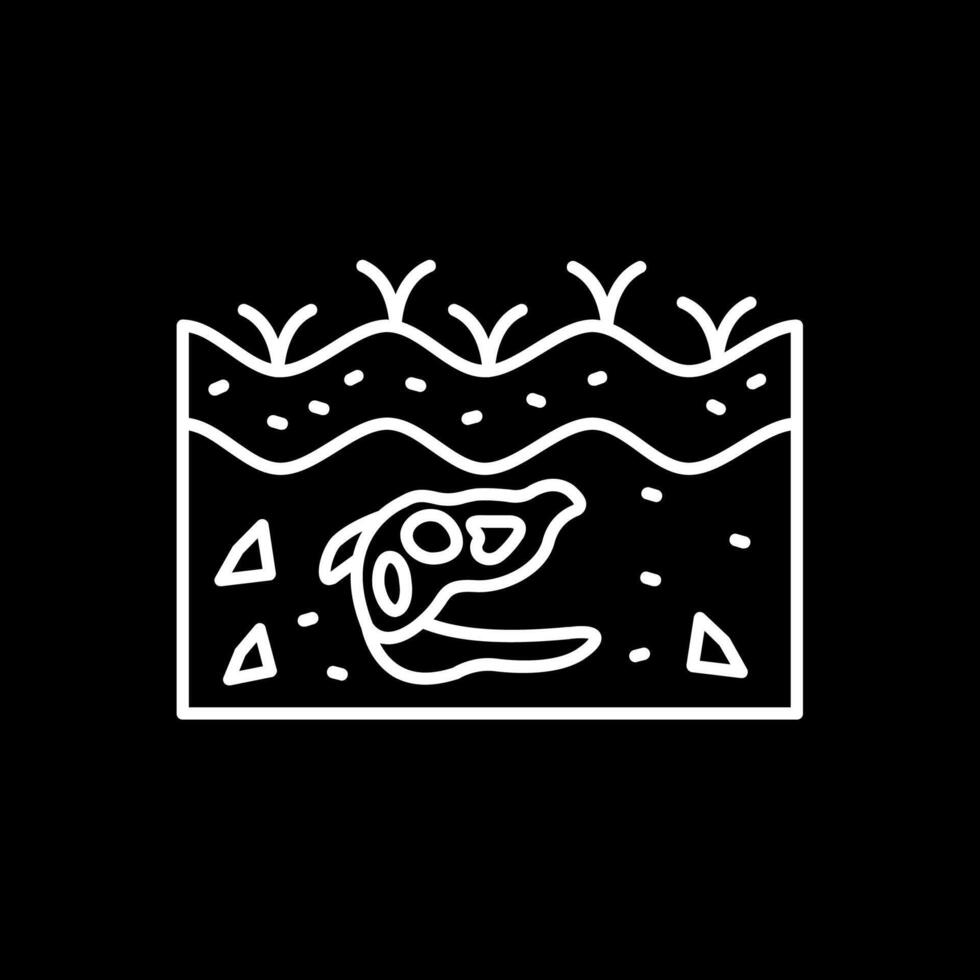 Fossil Line Inverted Icon vector