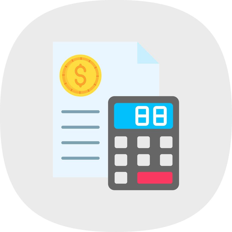 Calculator Flat Curve Icon vector