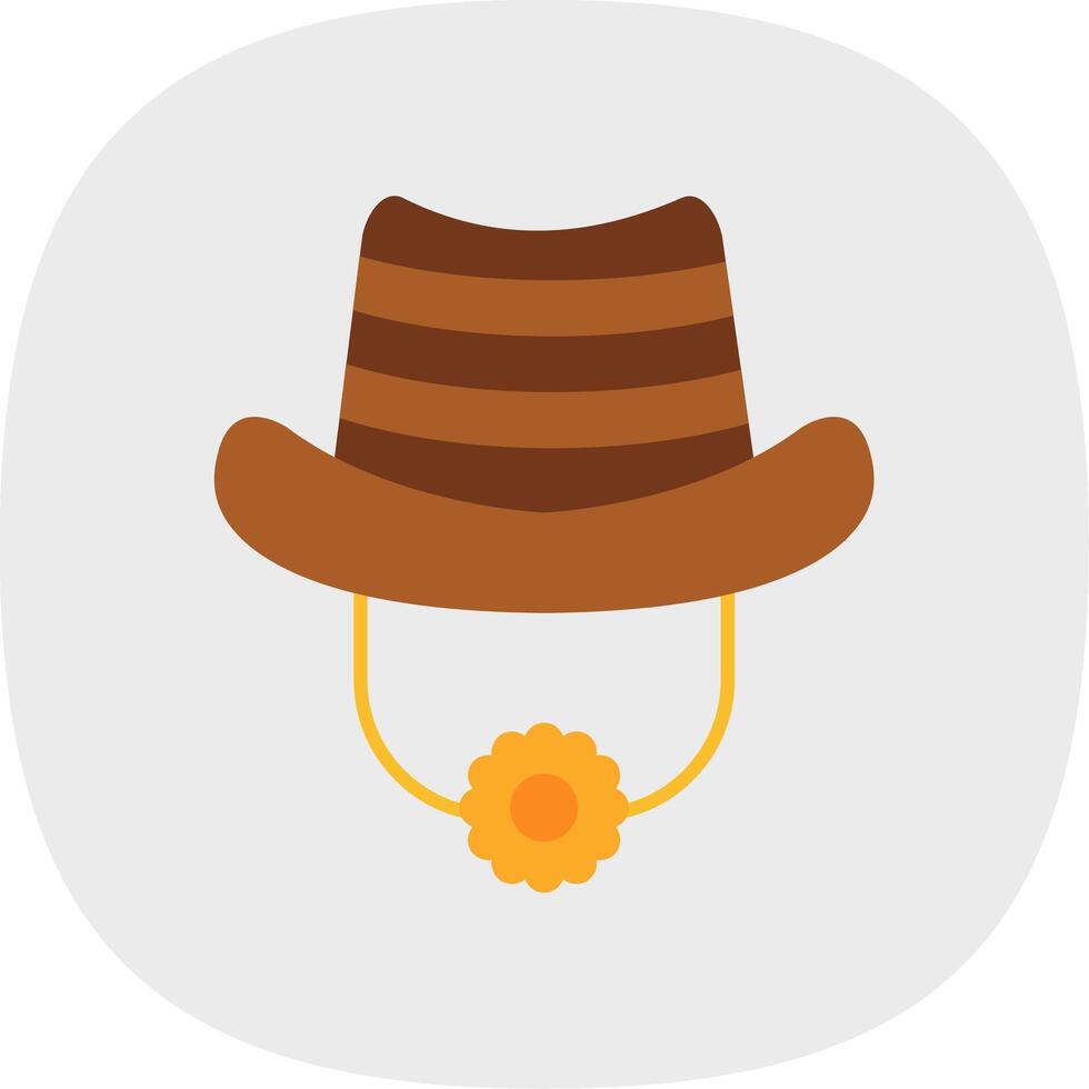 Hat Flat Curve Icon vector