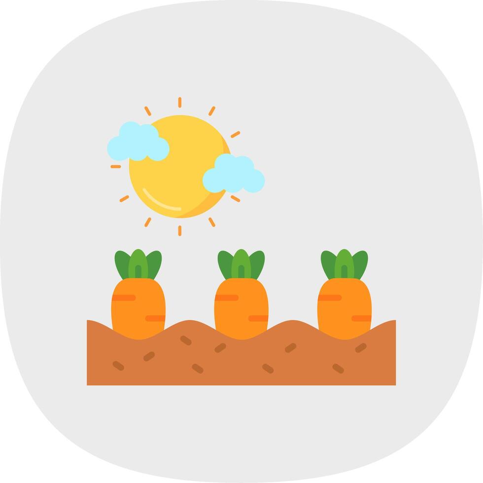 Carrots Flat Curve Icon vector