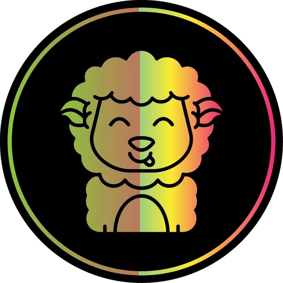 Tongue Glyph Due Color Icon vector