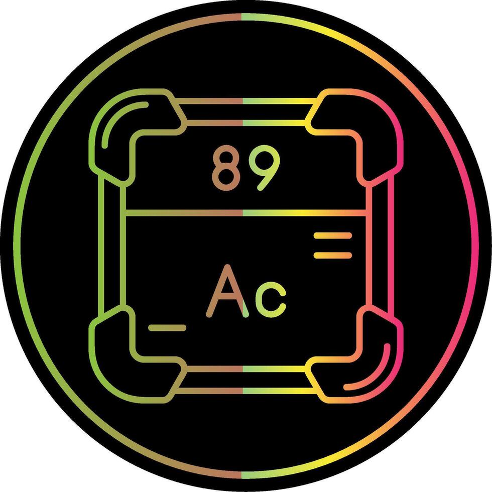 Actinium Line Gradient Due Color Icon vector