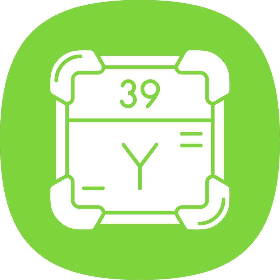 Yttrium Glyph Curve Icon vector