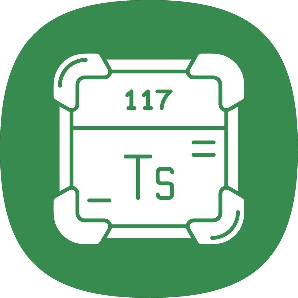 Tennessine Glyph Curve Icon vector