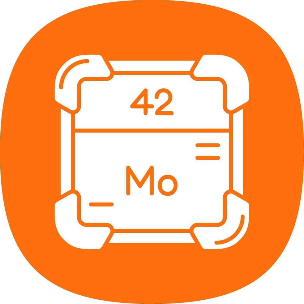 Molybdenum Glyph Curve Icon vector