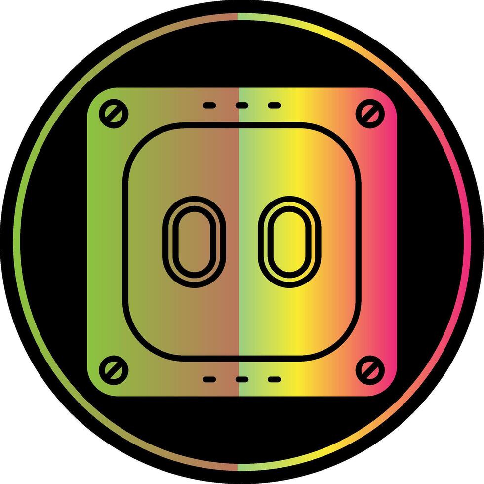 Socket Glyph Due Color Icon vector
