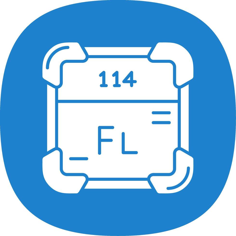 Flerovium Glyph Curve Icon vector