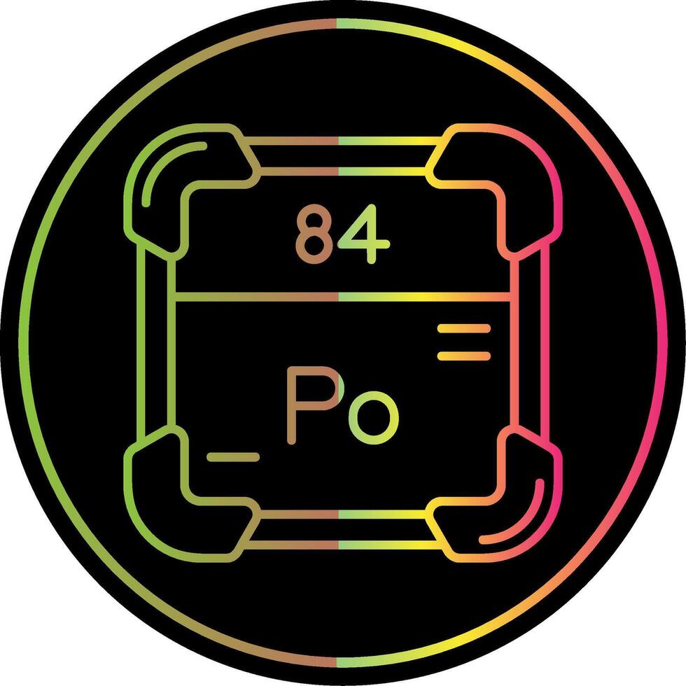 polonio línea degradado debido color icono vector