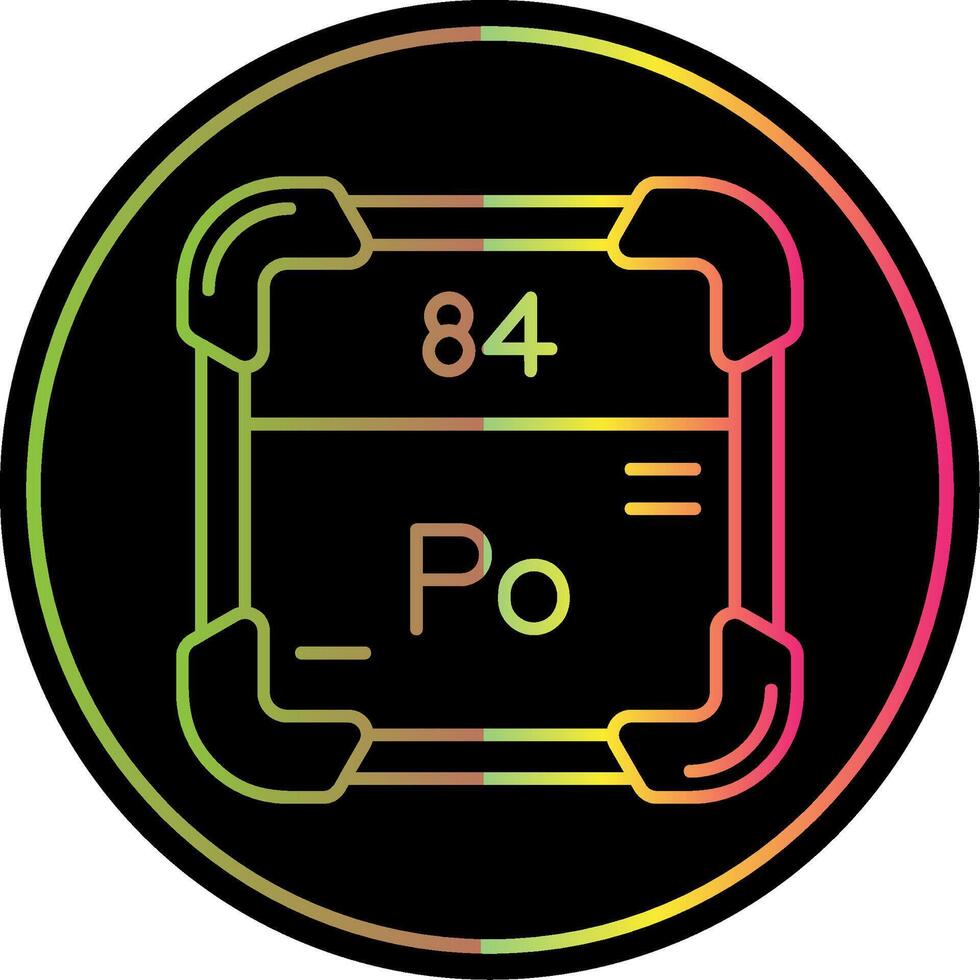 Polonium Line Gradient Due Color Icon vector