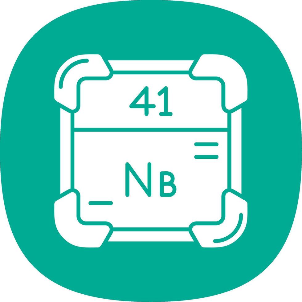 Niobium Glyph Curve Icon vector