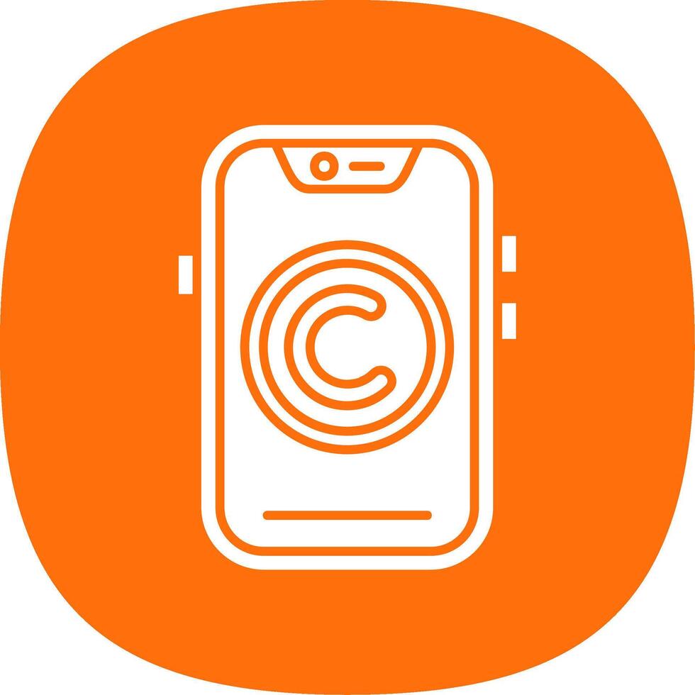 Copyright Glyph Curve Icon vector