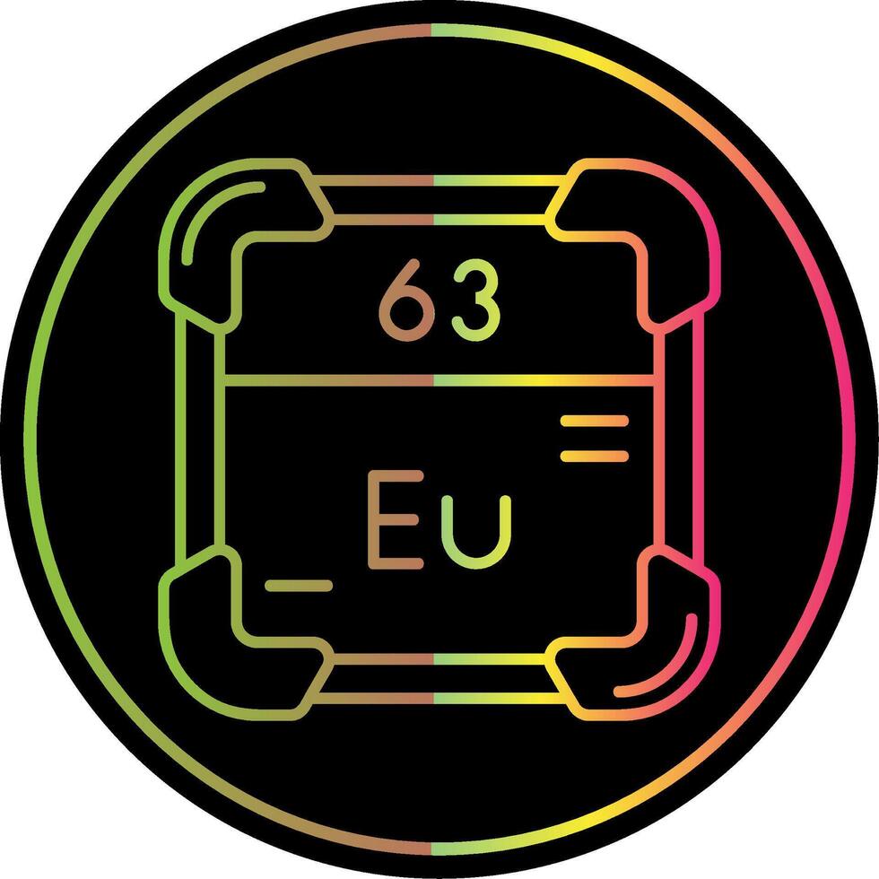 Europium Line Gradient Due Color Icon vector