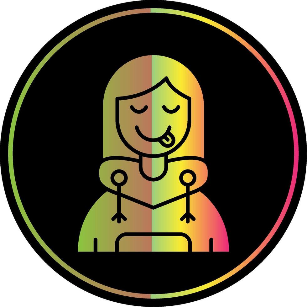 Tongue Glyph Due Color Icon vector