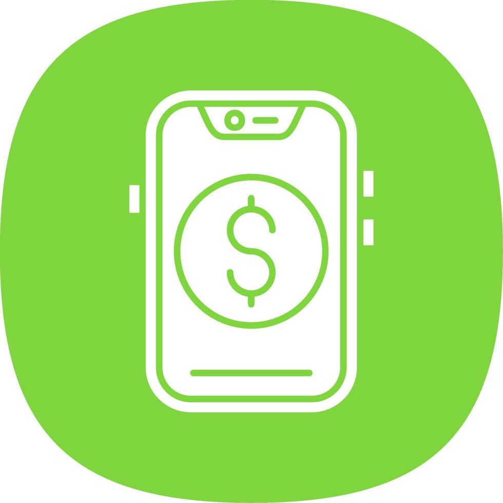 Dollar Glyph Curve Icon vector