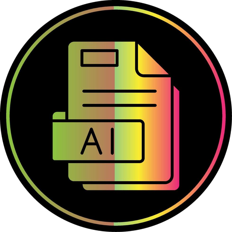 Ai Glyph Due Color Icon vector