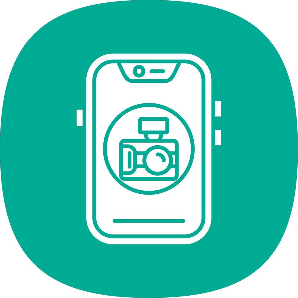 Camera Glyph Curve Icon vector