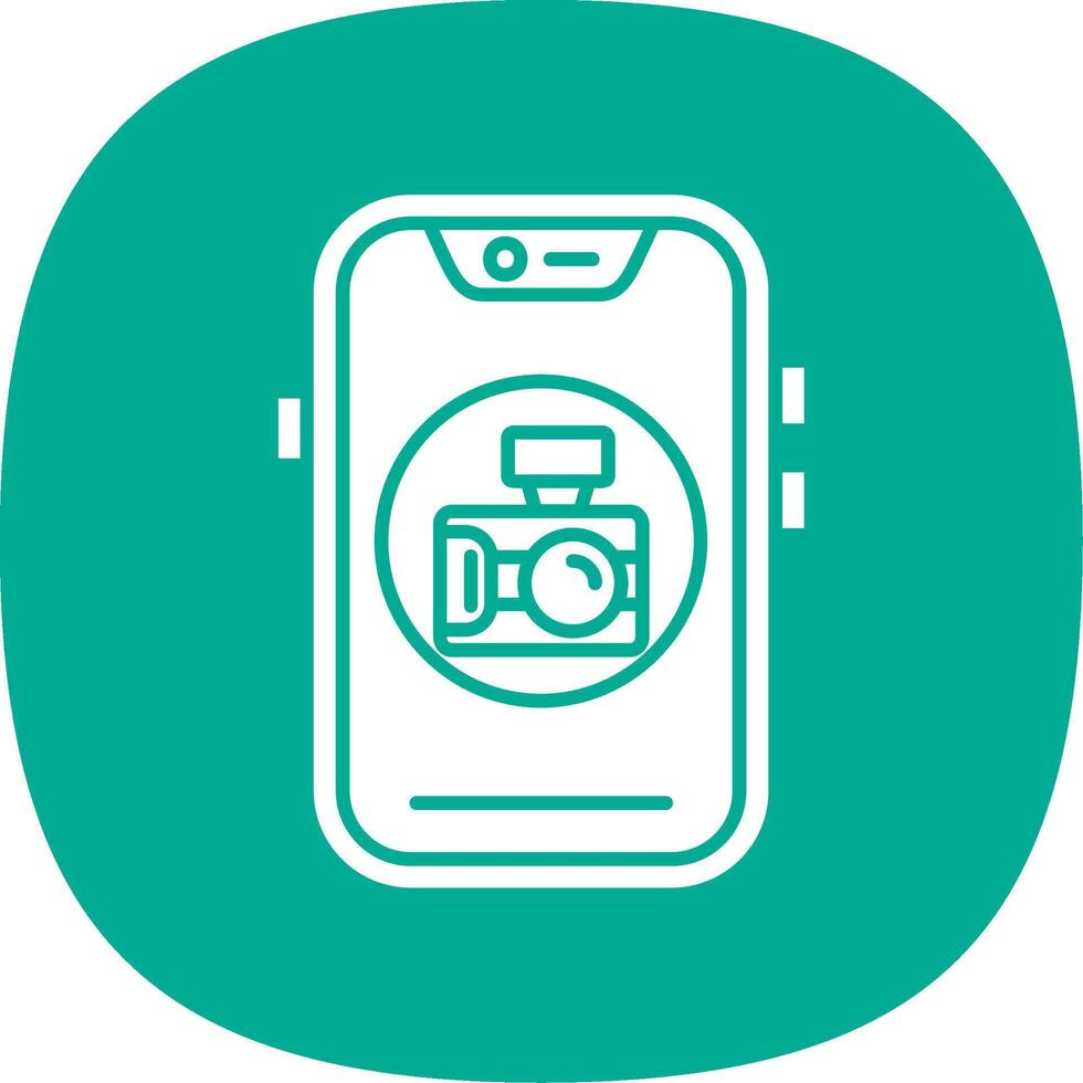 Camera Glyph Curve Icon vector