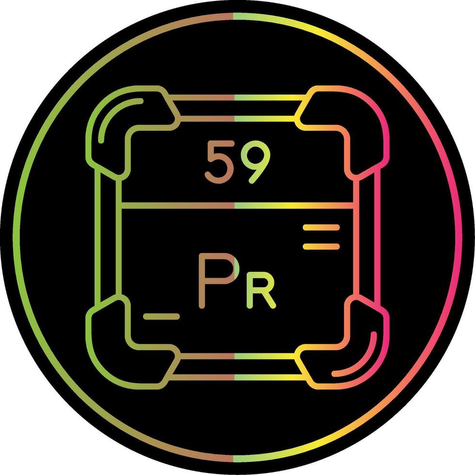 Praseodymium Line Gradient Due Color Icon vector