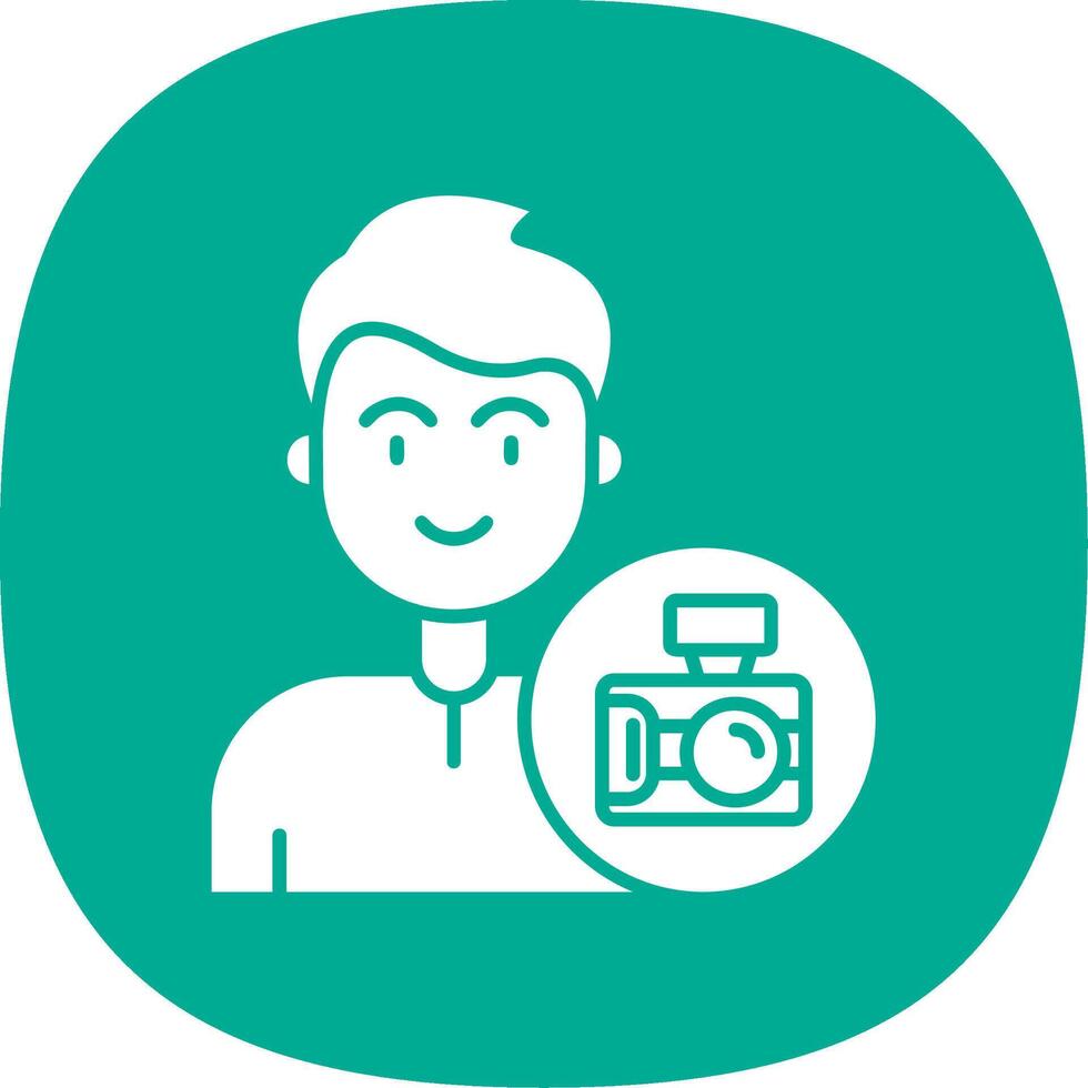 Camera Glyph Curve Icon vector