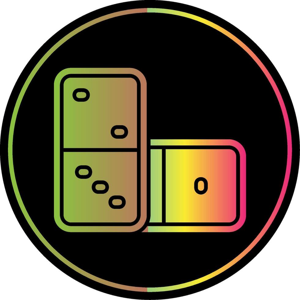 Domino Glyph Due Color Icon vector