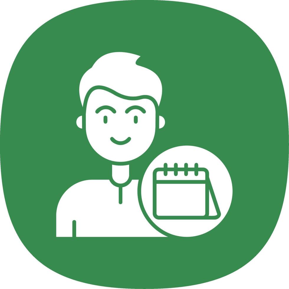 Calendar Glyph Curve Icon vector