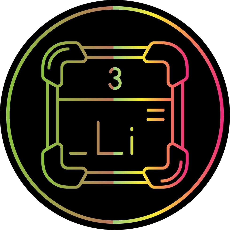 Lithium Line Gradient Due Color Icon vector