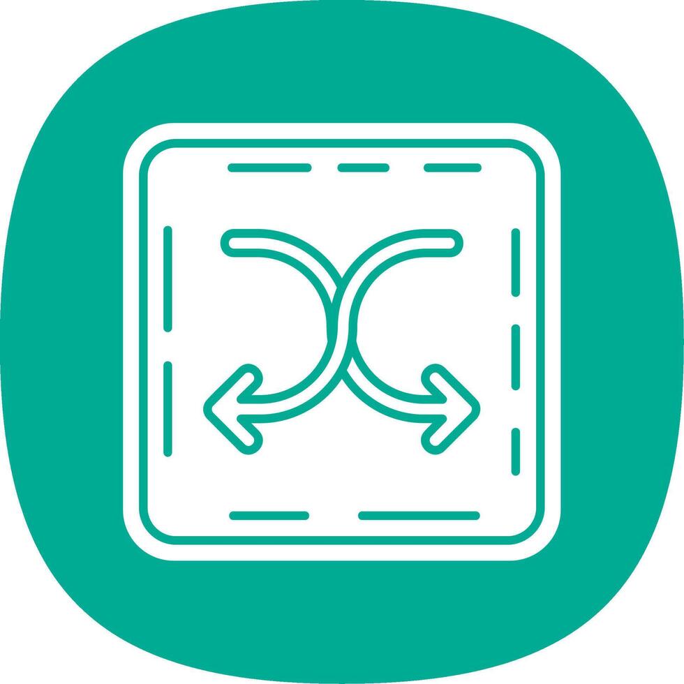 Shuffle Glyph Curve Icon vector