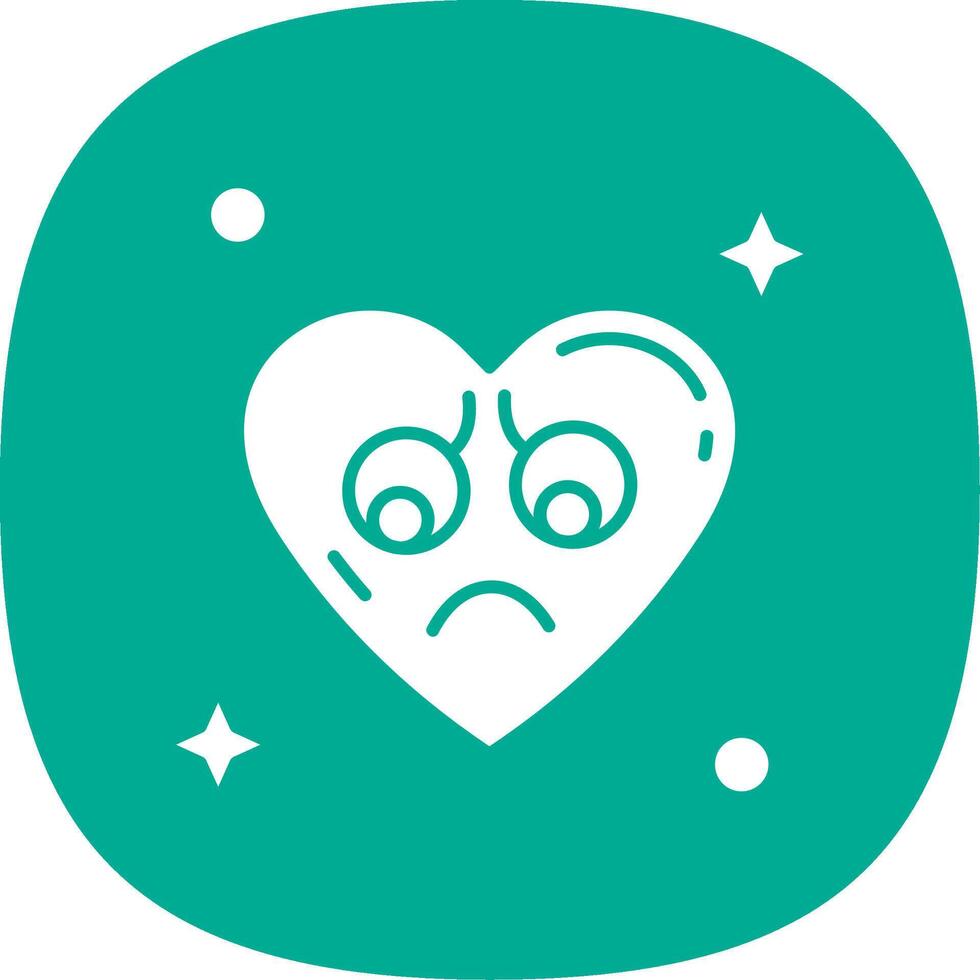 Sad Glyph Curve Icon vector