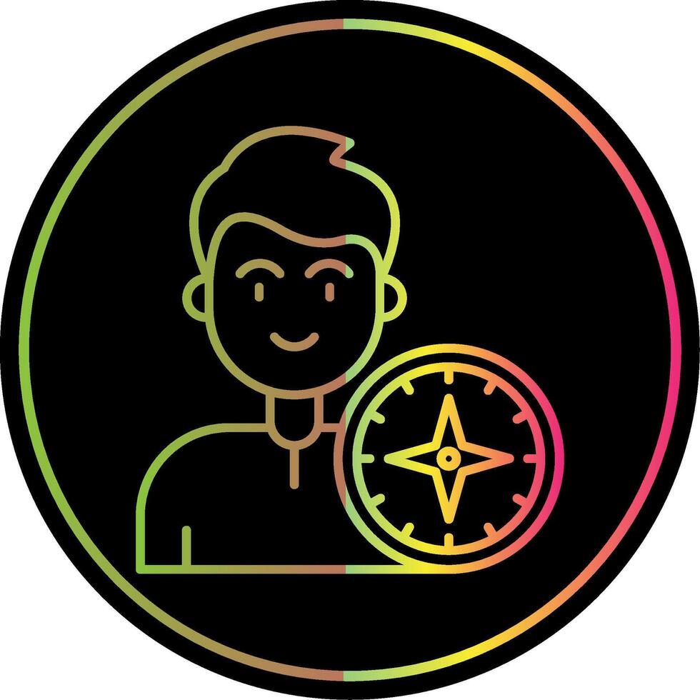 Compass Line Gradient Due Color Icon vector