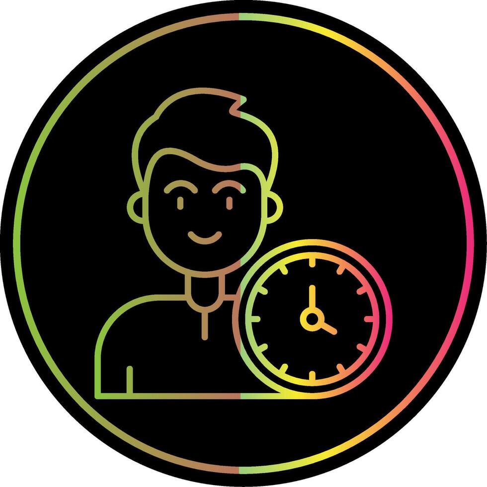 hora línea degradado debido color icono vector